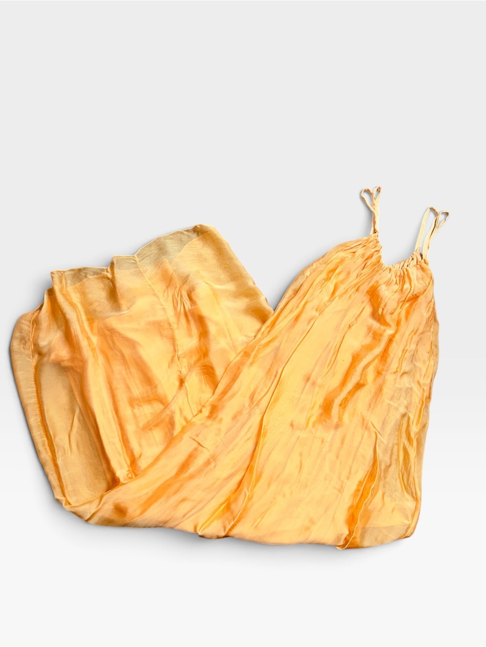 Rosemarine Italy Orange Silk Blend Slip Maxi Dress Size M